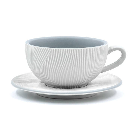 Marlin White Stoneware Cup & Saucer Set