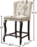 Suri Contemporary Stool Set of 2 - Plush Upholstery and Stylish Espresso Wood Legs for Comfort