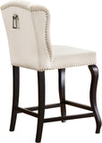 Suri Contemporary Stool Set of 2 - Plush Upholstery and Stylish Espresso Wood Legs for Comfort