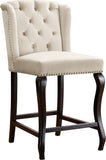 Suri Contemporary Stool Set of 2 - Plush Upholstery and Stylish Espresso Wood Legs for Comfort