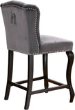 Suri Contemporary Stool Set of 2 - Plush Upholstery and Stylish Espresso Wood Legs for Comfort