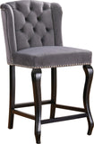 Suri Contemporary Stool Set of 2 - Plush Upholstery and Stylish Espresso Wood Legs for Comfort