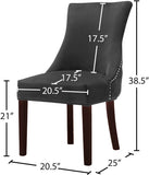 Hannah Velvet Dining Chair Set - Luxurious Deep Tufted Design with Chrome Nailheads & Cherry Legs