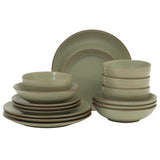 Gibson Home Chiswick House 16-Piece Stoneware Dinnerware Set, Round Plates and Bowls Set for 4, White with Wax Relief Embossed Rim Detail, Dishwasher Safe – Dinner Plate, Salad Plate & Cereal Bowl