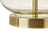 [Set of 2] Clear Glass Base Table Lamps, Gold Glass