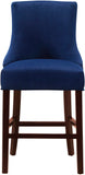 Hannah Elegant Contemporary Stool Set of 2 with Plush Upholstery and Stylish Cherry Wood Legs