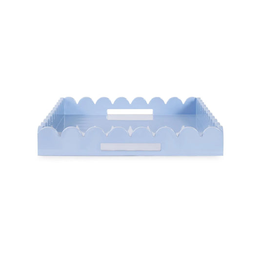 Rectangle Scalloped Riviera Tray - Baby Blue