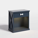 Wholesale LED Nightstand Multi-Functional with Drawer and Open Shelf