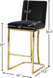 Heidi Contemporary Stool - Luxurious Velvet Upholstered Design with Polished Metal Base for Dining