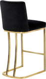 Heidi Contemporary Stool - Luxurious Velvet Upholstered Design with Polished Metal Base for Dining