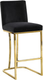 Heidi Contemporary Stool - Luxurious Velvet Upholstered Design with Polished Metal Base for Dining