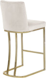 Heidi Contemporary Stool - Luxurious Velvet Upholstered Design with Polished Metal Base for Dining