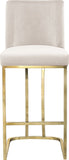 Heidi Contemporary Stool - Luxurious Velvet Upholstered Design with Polished Metal Base for Dining