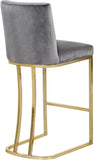Heidi Contemporary Stool - Luxurious Velvet Upholstered Design with Polished Metal Base for Dining