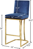 Heidi Contemporary Stool - Luxurious Velvet Upholstered Design with Polished Metal Base for Dining