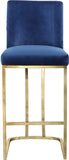 Heidi Contemporary Stool - Luxurious Velvet Upholstered Design with Polished Metal Base for Dining