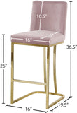 Heidi Contemporary Stool - Luxurious Velvet Upholstered Design with Polished Metal Base for Dining