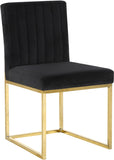 Giselle Velvet Dining Chair Set - Elegant Contemporary Design with Gold Metal Frame for Stylish Dining