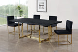 Giselle Velvet Dining Chair Set - Elegant Contemporary Design with Gold Metal Frame for Stylish Dining