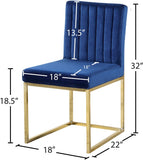 Giselle Velvet Dining Chair Set - Elegant Contemporary Design with Gold Metal Frame for Stylish Dining