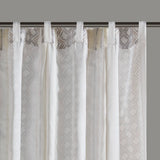 Light Filtering Boho Taupe Geometric Curtain Panel Pair