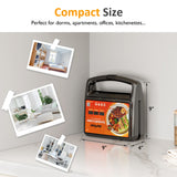 3-in-1 Sandwich/Waffle Maker – 5-Min Waffles, Glass Top
