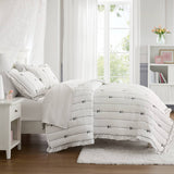 Soft Bow Embroidered Quilt Mini Set, Black
