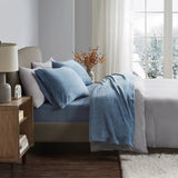 Soft Plush 4-Piece Brushed Sheet Set, Navy Blue