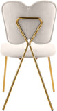 Angel Velvet Dining Chair Set - Contemporary Butterfly Design with Gold Metal Legs for Modern Elegance