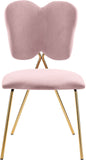 Angel Velvet Dining Chair Set - Contemporary Butterfly Design with Gold Metal Legs for Modern Elegance