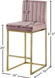 Giselle Contemporary Velvet Stool with Polished Gold Frame - Stylish Comfort for Home Bars
