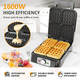4-Slice Waffle Maker with Adjustable Temperature Control