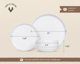 Kook 12-Piece Ceramic Dinnerware Set for 4