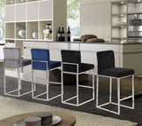 Giselle Contemporary Velvet Stool with Polished Gold Frame - Stylish Comfort for Home Bars
