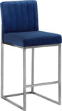 Giselle Contemporary Velvet Stool with Polished Gold Frame - Stylish Comfort for Home Bars