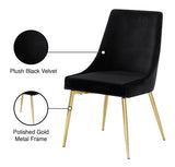 Karina Contemporary Dining Chair Set - Elegant Velvet Upholstery with Gold Metal Frame Design