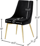 Karina Contemporary Dining Chair Set - Elegant Velvet Upholstery with Gold Metal Frame Design