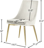 Karina Contemporary Dining Chair Set - Elegant Velvet Upholstery with Gold Metal Frame Design
