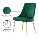 Karina Contemporary Dining Chair Set - Elegant Velvet Upholstery with Gold Metal Frame Design