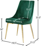 Karina Contemporary Dining Chair Set - Elegant Velvet Upholstery with Gold Metal Frame Design