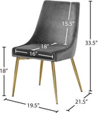 Karina Contemporary Dining Chair Set - Elegant Velvet Upholstery with Gold Metal Frame Design