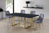 Karina Contemporary Dining Chair Set - Elegant Velvet Upholstery with Gold Metal Frame Design