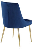 Karina Contemporary Dining Chair Set - Elegant Velvet Upholstery with Gold Metal Frame Design