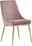 Karina Contemporary Dining Chair Set - Elegant Velvet Upholstery with Gold Metal Frame Design