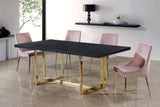 Karina Contemporary Dining Chair Set - Elegant Velvet Upholstery with Gold Metal Frame Design
