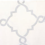 Fretwork Print Grommet Top Window Curtain Panel, Ivory/Grey