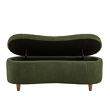 48"W Boucle Flip Top Storage Bench, Green
