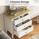 Wholesale Large 3 Drawer Nightstand with Solid Wood Knobs