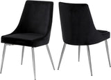 Karina Contemporary Dining Chair Set - Elegant Velvet Upholstery with Gold Metal Frame Design