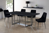 Karina Contemporary Dining Chair Set - Elegant Velvet Upholstery with Gold Metal Frame Design